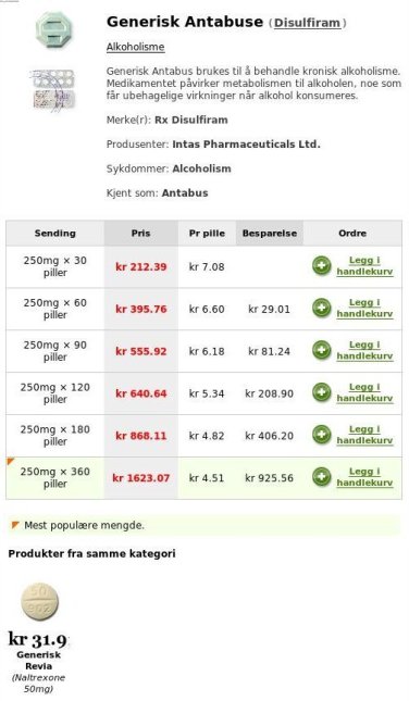 Billig Disulfiram