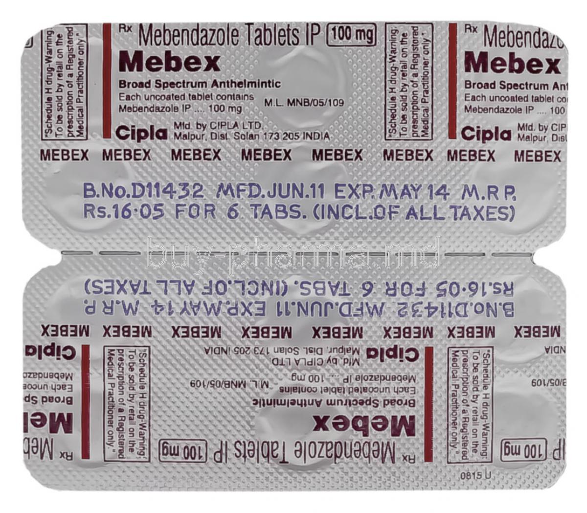 Vermox tabletten 100 mg