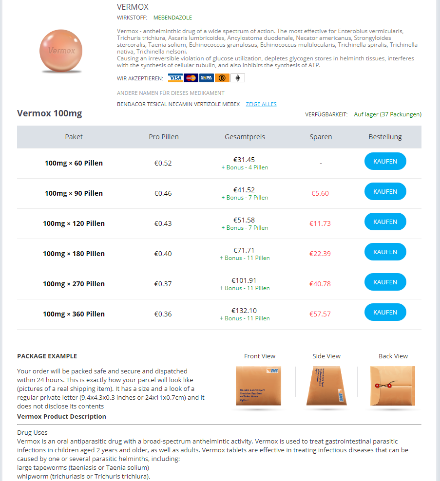Vermox Preis Schweiz