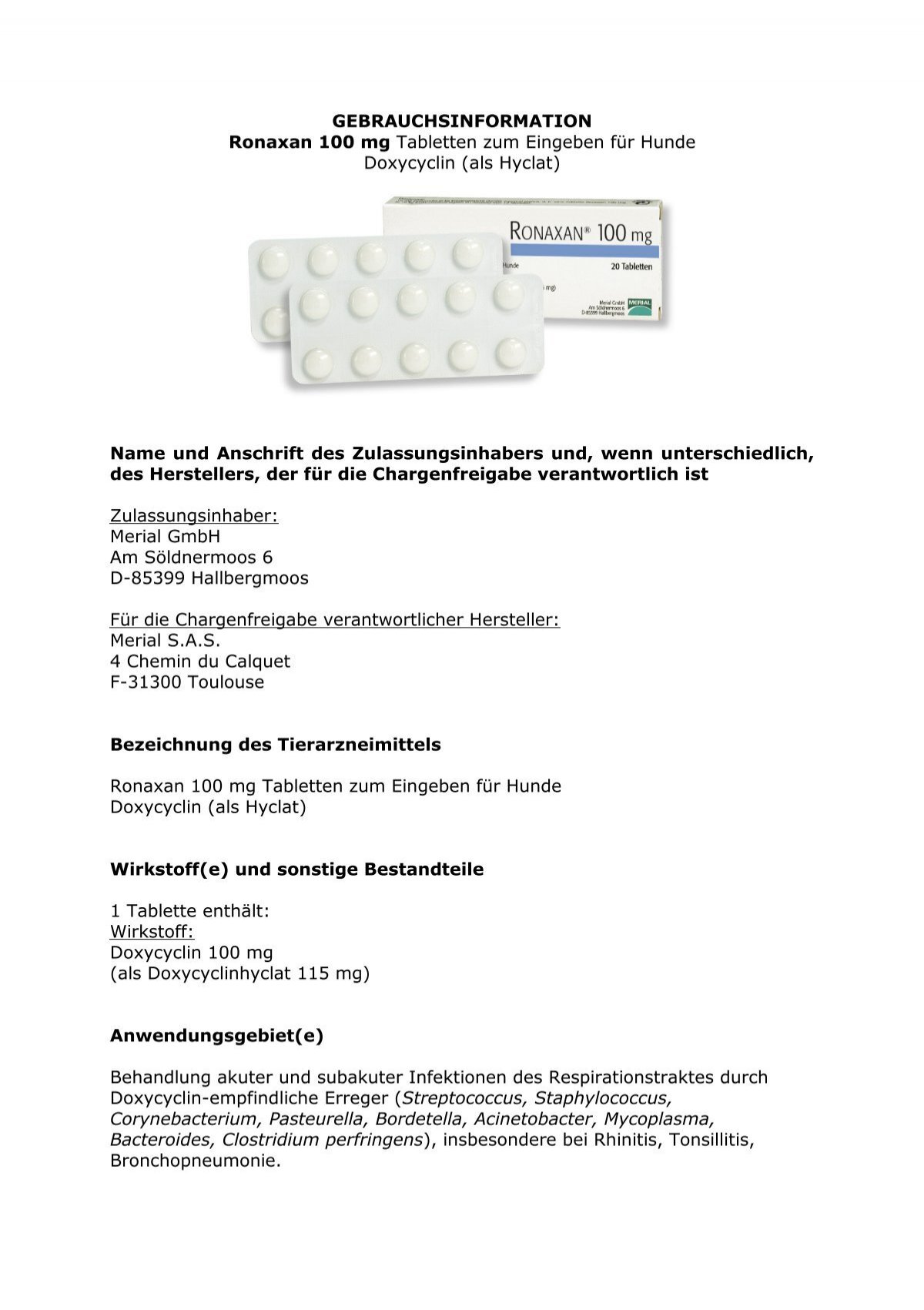 Doxycyclin 100 für hunde Doxycyclin 100 für hunde