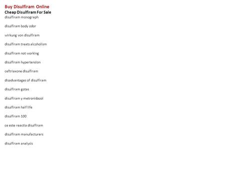 Disulfiram online bestellen