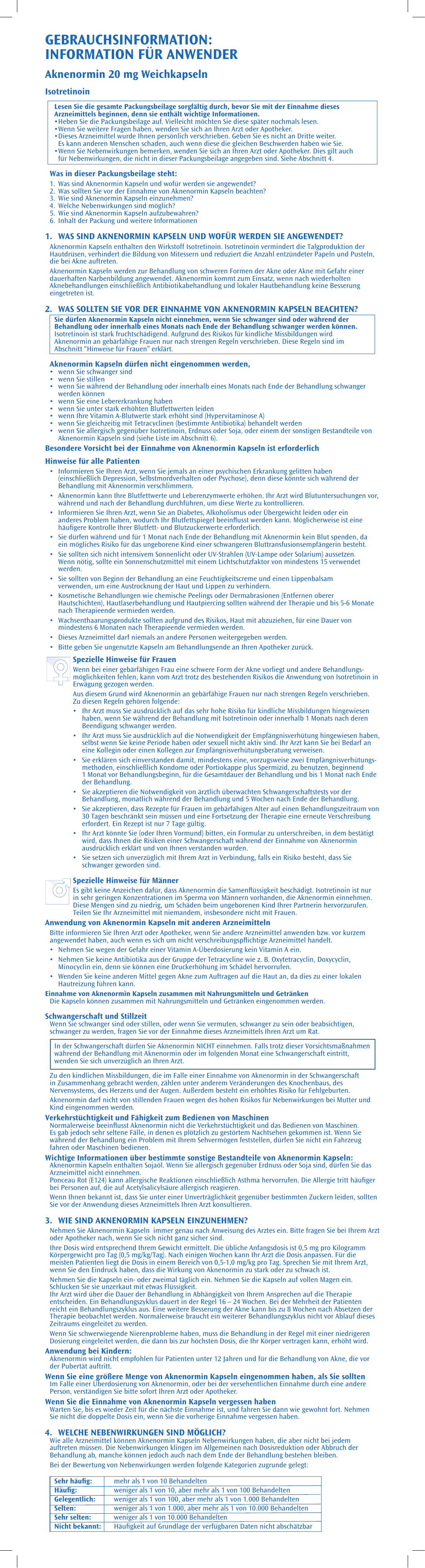 Aknenormin tabletten aknenormin tabletten