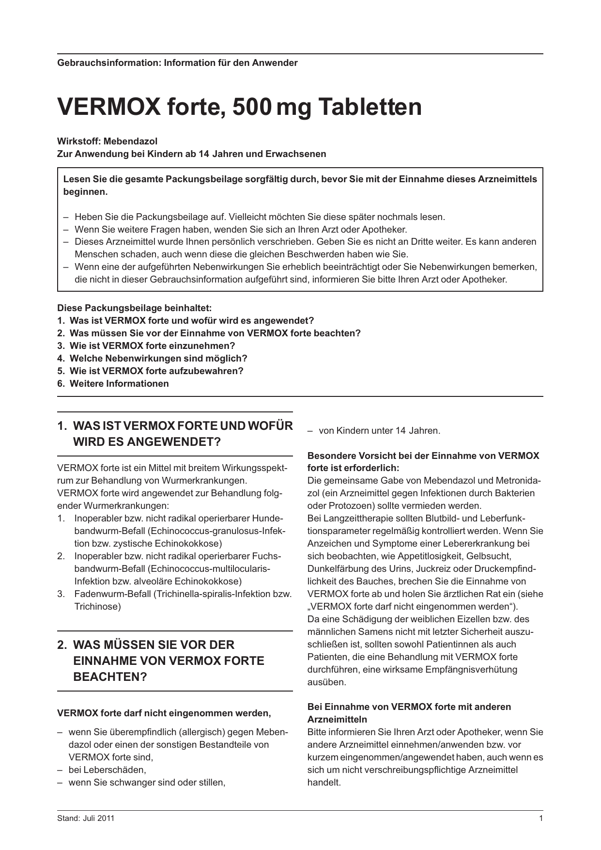 vermox tabletten kinder