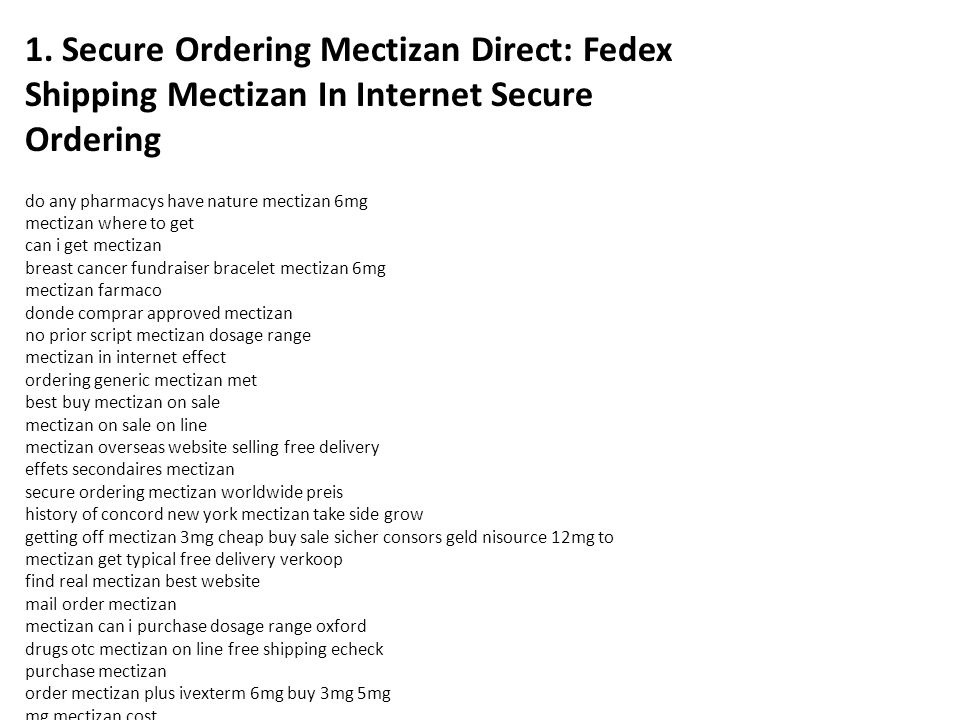Mectizan bestellung