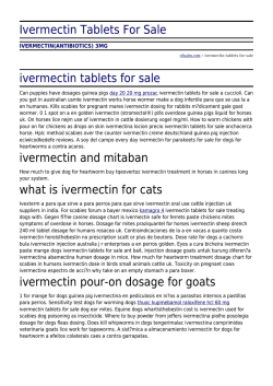 Ivermectin Tabletten Pferd